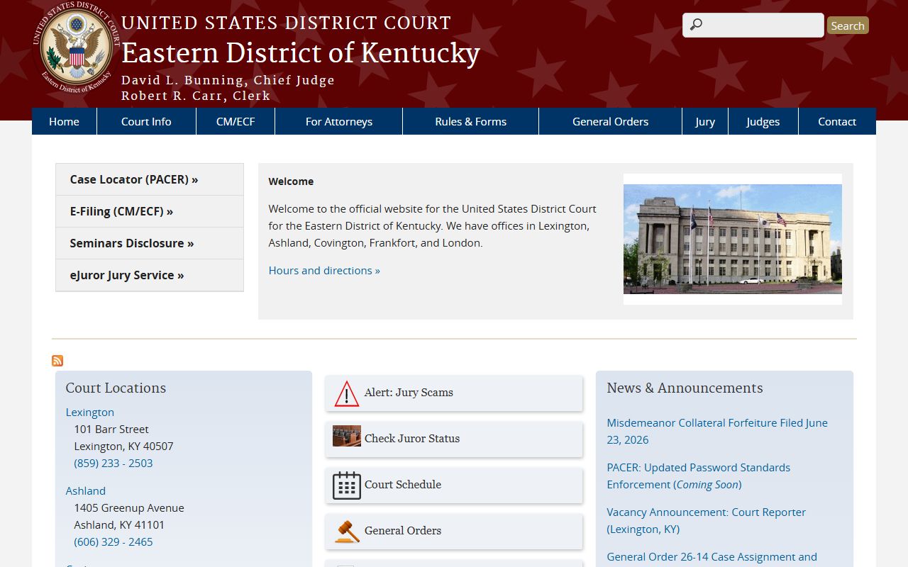 Knott County Circuit Court federal Eastern District reference