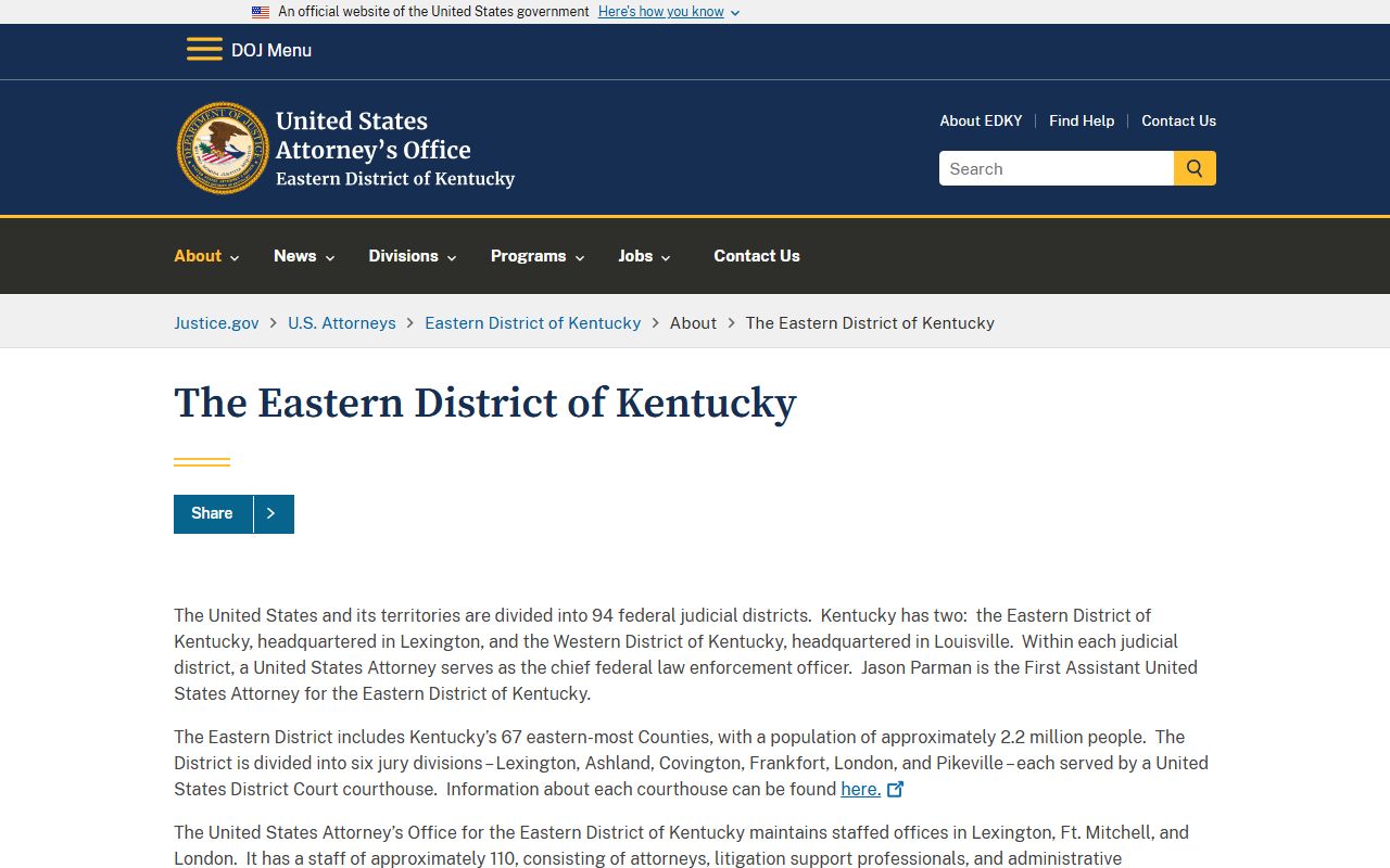 Knott County arrest records and charges Eastern District division information