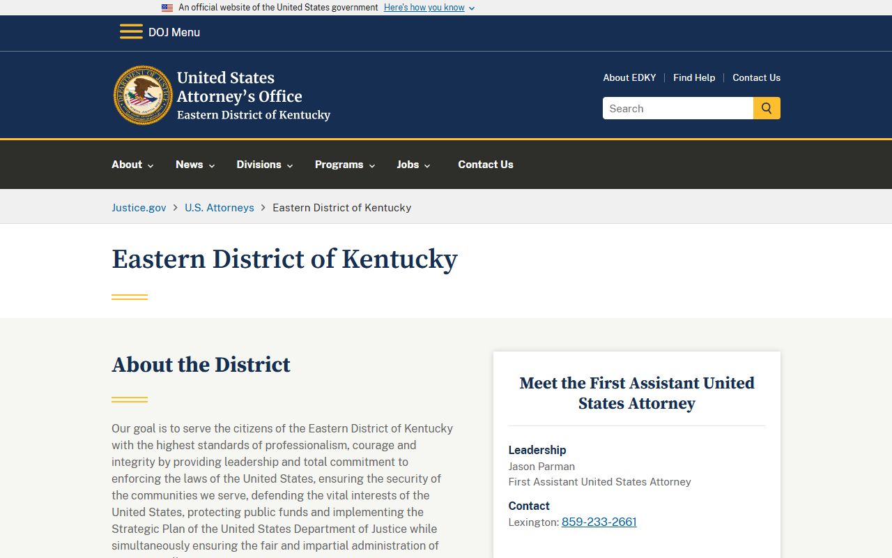 Knott County arrest records and federal court charges Eastern District of Kentucky